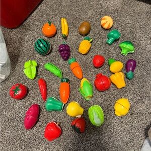 Assorted Kids Play cutting Fruit & Vegetable Toy Set - Multicolor